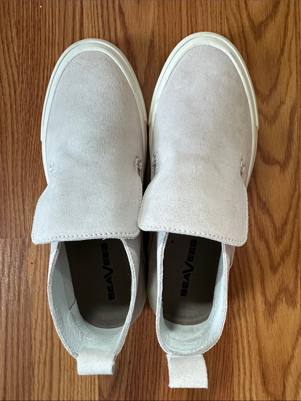 SeaVees Suede Slip-On Sneakers in Light Cream